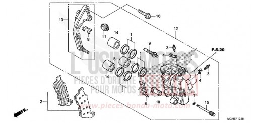 L. FRONT BRAKE CALIPER VFR1200XE de 2014